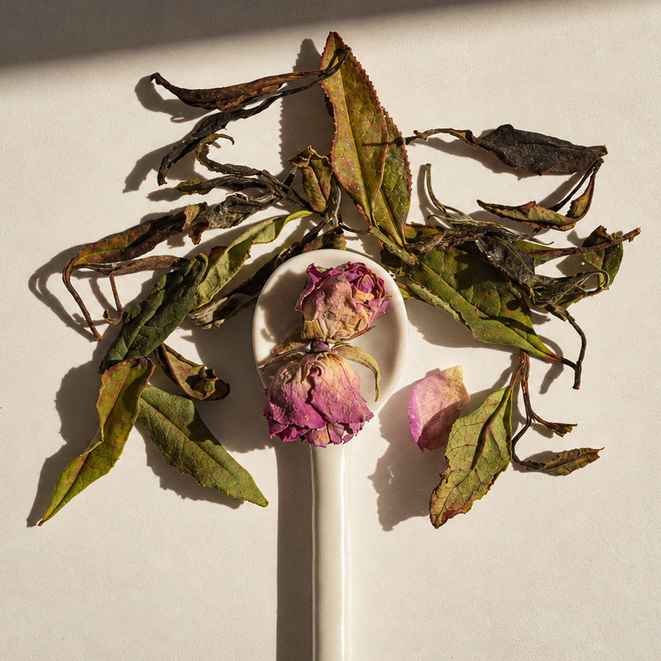 thé blanc à la rose